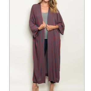 Audrey 3+1 Sweaters | Oversized Maxi Cardigan | Color: Blue/Red | Size: L | Tiffanyhanson31's Closet